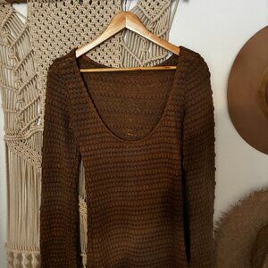 NA-KD Mocha Brown Maxi Beach Cover up